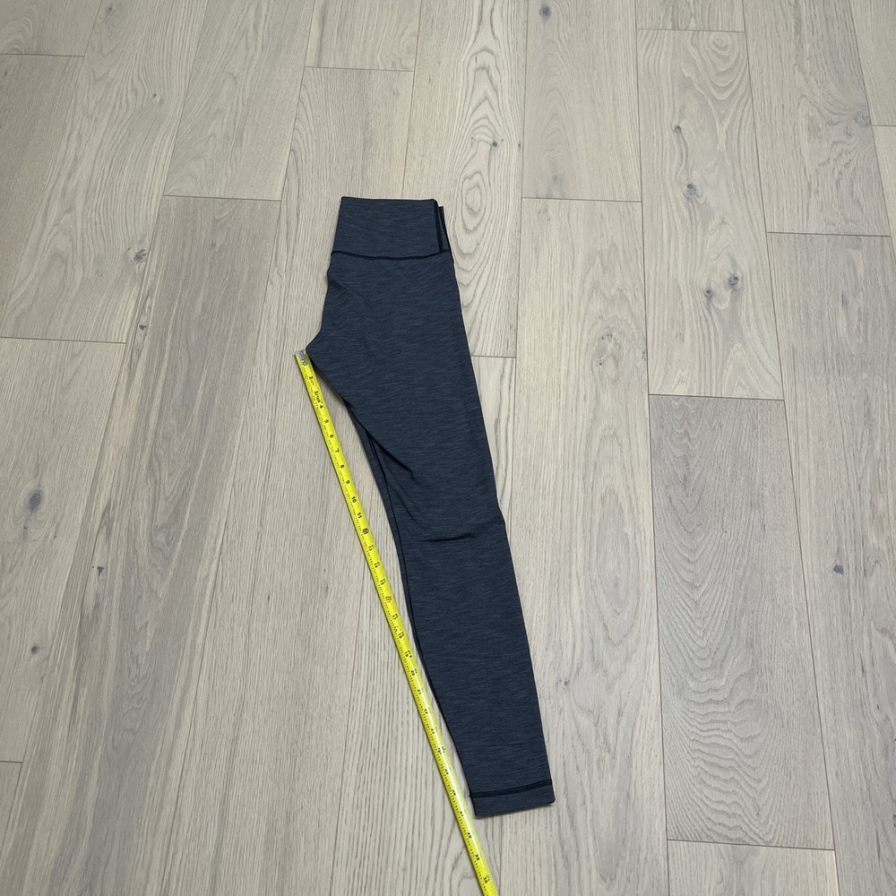 EUC Lululemon Wunder Under Crop High-Rise Heathered Black 21" Yoga Sz 8 - Picture 7 of 7